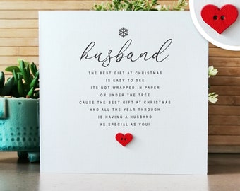 Special Husband Christmas Card, Christmas Card For Husband Xmas Card For Husband Partner Christmas Card, Eco Friendly