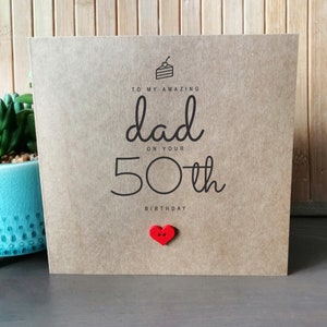 50th Birthday Card for Dad, Amazing Dad 50th Birthday Card, Personalised 50th Birthday Card for Daddy image 3