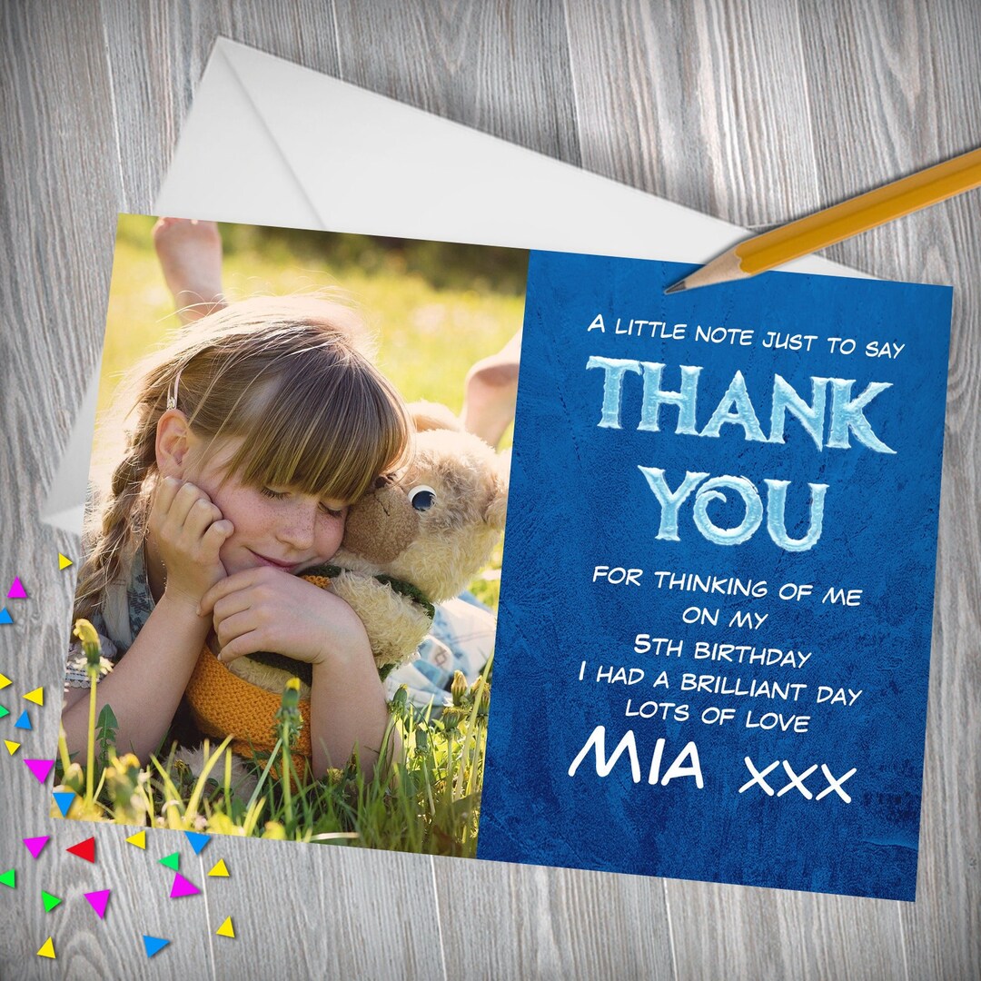 Children's Birthday Thank You Cards Personalised New Etsy