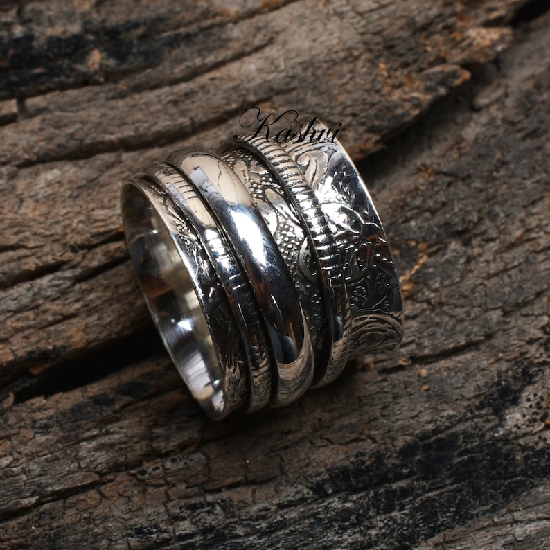 Promise Ring Worry Ring 925 Silver Ring Boho Ring Anxiety Ring Gift For Her Meditation Ring Thumb Ring Women Ring Spinner Ring