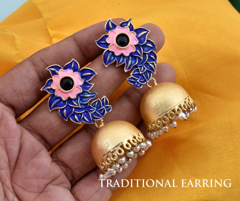 Designer Jewelry Traditional Earring Excellent Indian Jewelry Traditional Jewelry Gold Finish Earring Gold Plated Earring
