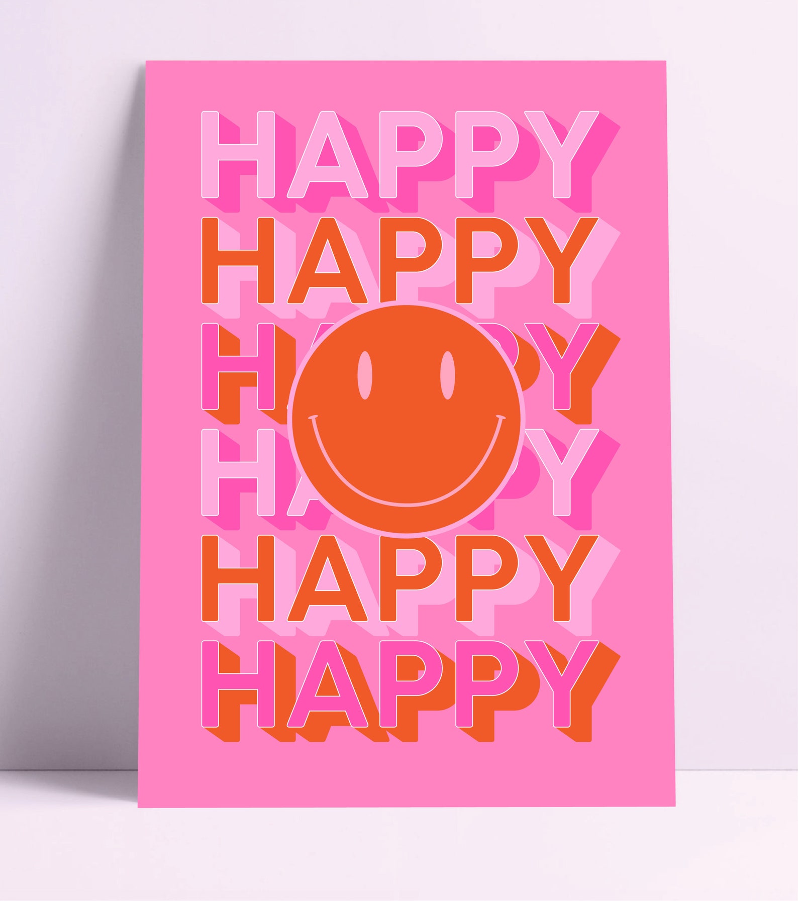 Happy Happy Happy Wall Art Print / Fun Home Decor Art / Etsy UK