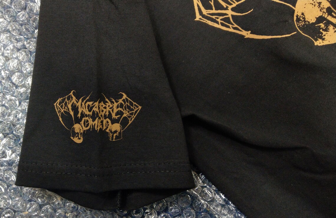 MACABRE OMEN Epic Black Metal War Bronze Logo T-Shirt | Etsy