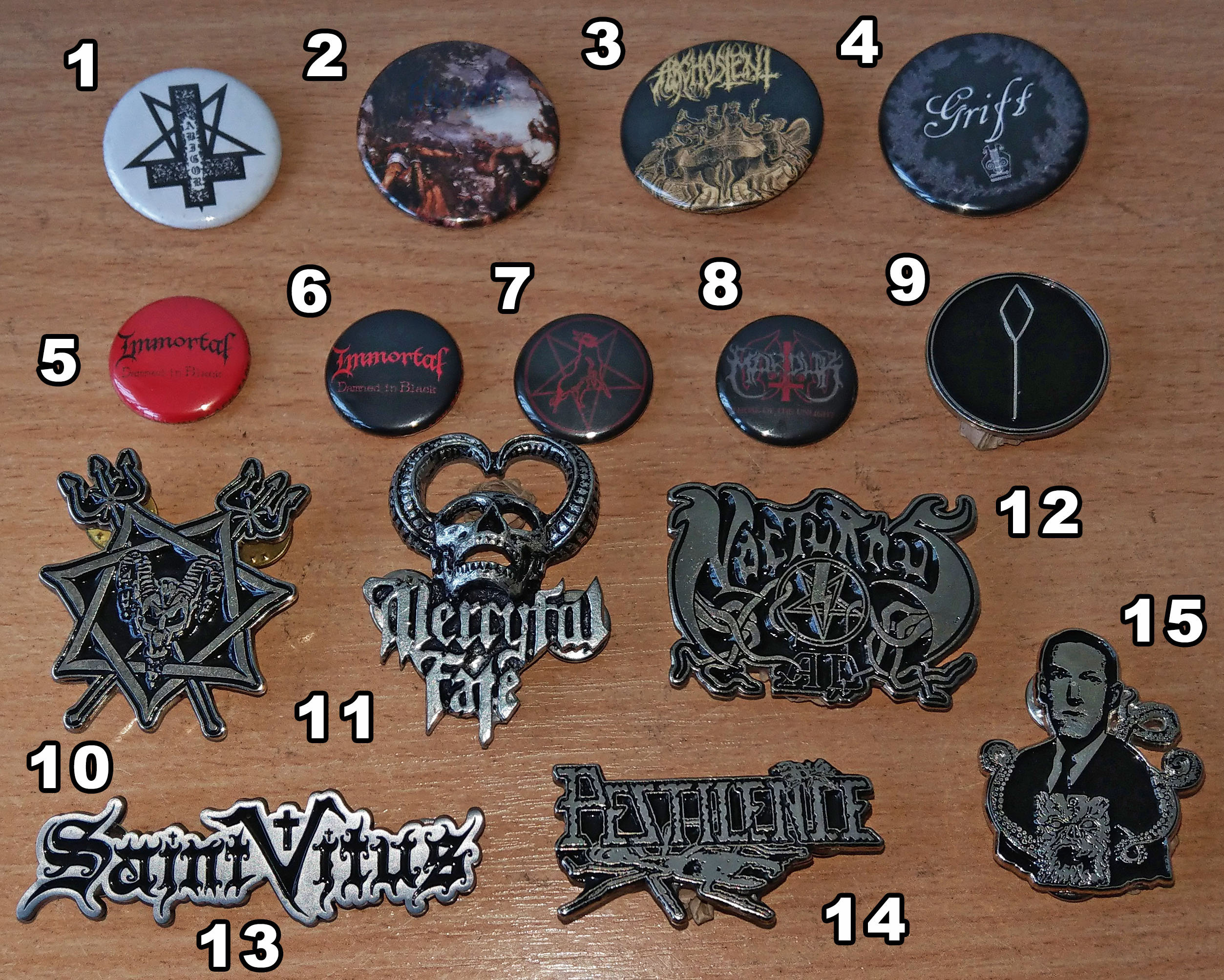 Various Rock & Metal Band Metal Pins 