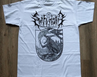 SARKRISTA - Black Devouring Flames (White T-Shirt) Officially Licensed