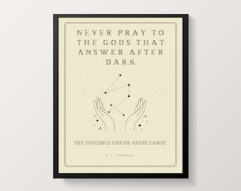 Addie Larue // Non pregare mai gli dei che rispondono dopo il tramonto // Arte digitale