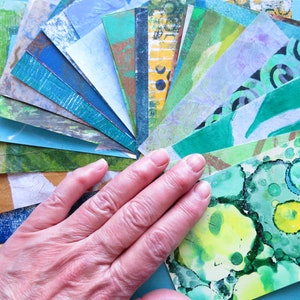 Hand Printed and Coloured Collage Papers for Arts and Crafts - Free UK delivery