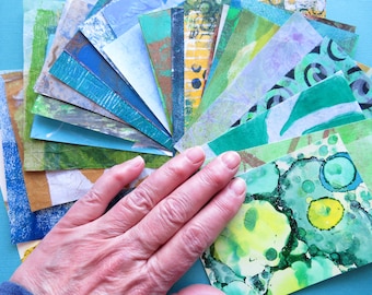 Hand Printed and Coloured Collage Papers for Arts and Crafts - Free UK delivery