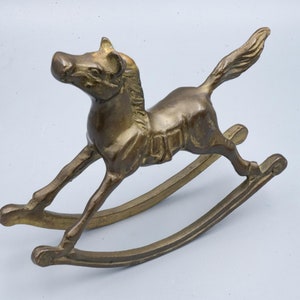 Vintage Brass Rockinghorse Figurine Decor Knick Knack Paperweight image 5