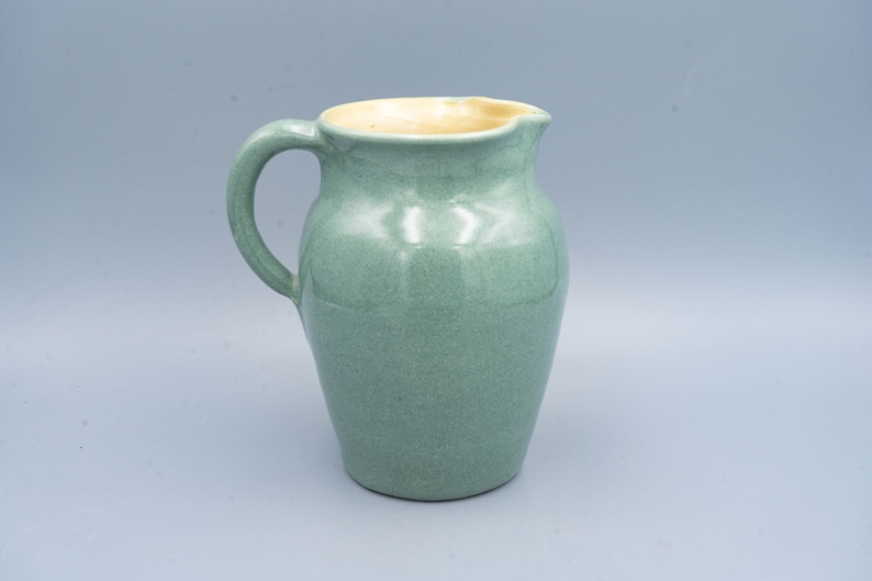 Pisgah Forest Pottery Turquoise and Yellow Pitcher image 1
