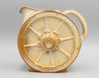 Frankoma Wagon Wheel Desert Gold Pitcher 94D | Vintage Oklahoma Pottery Ada Clay