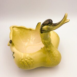 Hull Pottery Swan Family Planter 69 and Ashtray 70 Vintage Mid-century Yellow and Green Ceramic Giftware image 4