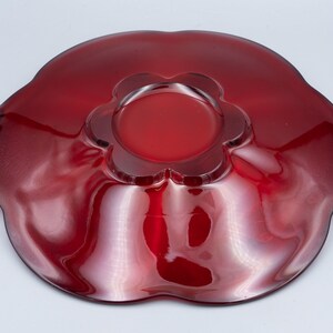 Duncan & Miller Canterbury Ruby Handled Cake Plate Vintage Red Glass Serving Platter Sandwich Plate image 7