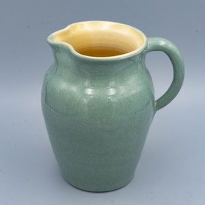 Pisgah Forest Pottery Turquoise and Yellow Pitcher image 5