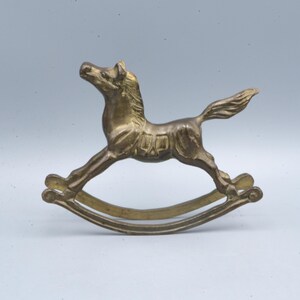 Vintage Brass Rockinghorse Figurine Decor Knick Knack Paperweight image 4