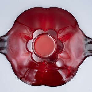 Duncan & Miller Canterbury Ruby Handled Cake Plate Vintage Red Glass Serving Platter Sandwich Plate image 6