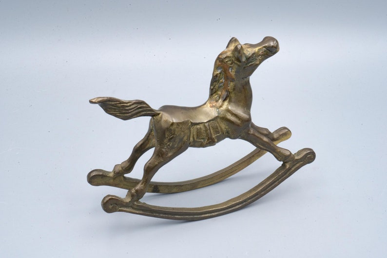 Vintage Brass Rockinghorse Figurine Decor Knick Knack Paperweight image 6