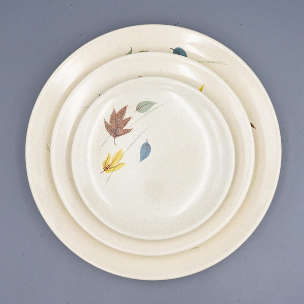 Franciscan Autumn Dinner Salad, or Bread Plates | Vintage California Pottery Mid Century Modern Dinnerware Thanksgiving Table