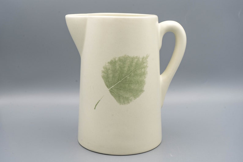 Denby Energy Leaf Ceramic Pitcher Vintage British Pottery Water Pitcher Stoneware Water Jug English Dinnerware image 2