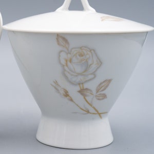 Rosenthal Classic Rose Creamer & Sugar Bowl Designed by Raymond Loewy Vintage Porcelain Tableware Designer Dinnerware image 5