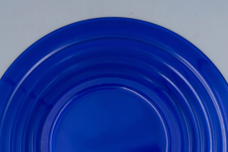 Hazel-Atlas Moderntone Cobalt Dinner Plate Vintage Depression Glass Mid Century Dinnerware image 5