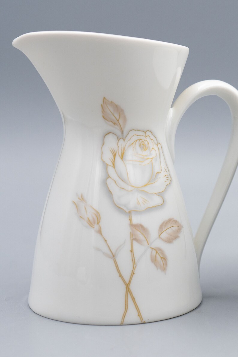 Rosenthal Classic Rose Creamer & Sugar Bowl Designed by Raymond Loewy Vintage Porcelain Tableware Designer Dinnerware image 4