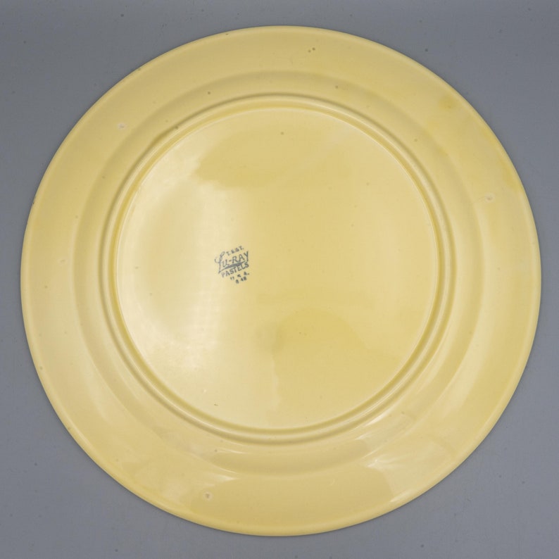 CHOP PLATE LuRay Pastels Yellow, Taylor Smith & Taylor TST Vintage West Virginia Pottery Mid-century Modern Dinnerware image 5