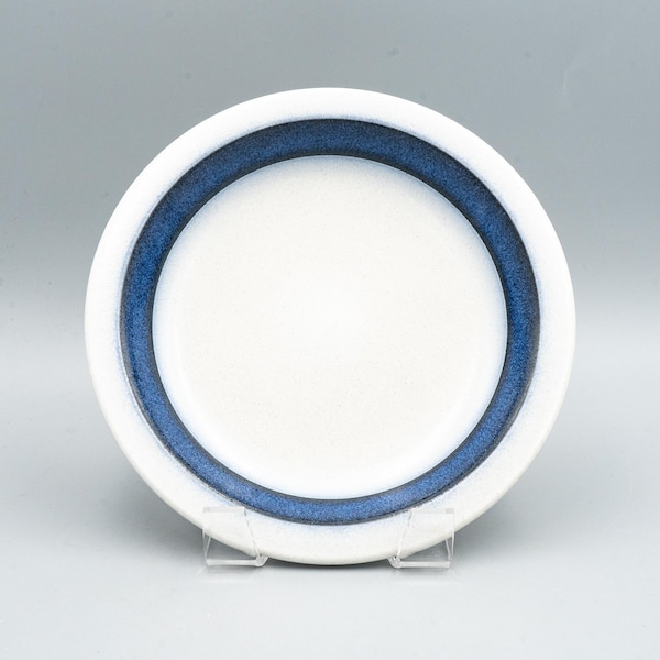 Heath Ceramics Rim Line White and Blue Ring Bread Plate | Vintage California Pottery Mid Century Modern Dinnerware
