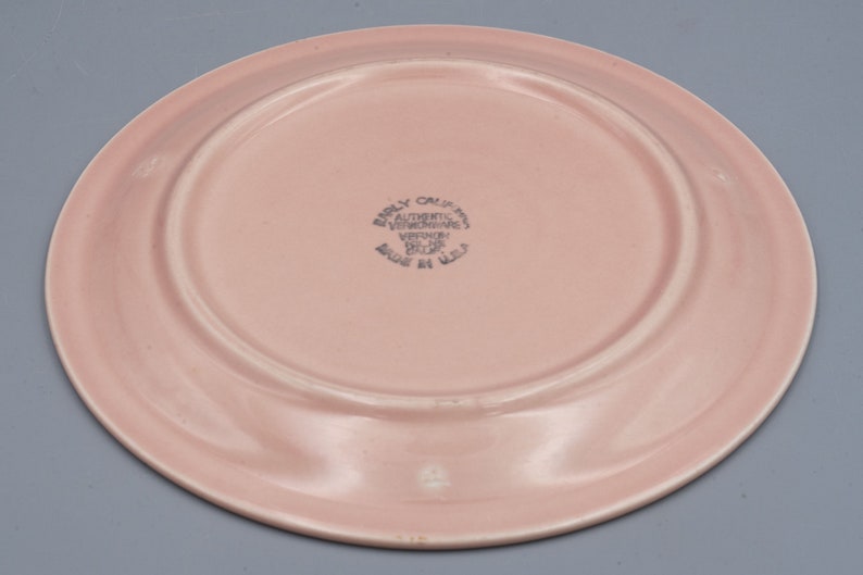 BREAD PLATE Vernon Kilns Early California Pink Vintage California Pottery Mid Century Modern Dinnerware Colorware Side Plate image 5