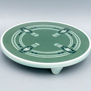 Villeroy & Boch Olive and Celadon Art Deco Trivet Vintage Pre-WWII German Art Pottery image 3