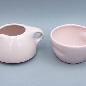 Russel Wright Iroquois Casual China Pink Sherbet Stacking Creamer and Sugar Vintage Mid Century Modern Designer Dinnerware image 4