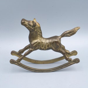 Vintage Brass Rockinghorse Figurine Decor Knick Knack Paperweight image 2