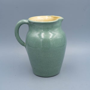 Pisgah Forest Pottery Turquoise and Yellow Pitcher image 3