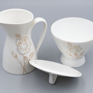 Rosenthal Classic Rose Creamer & Sugar Bowl Designed by Raymond Loewy Vintage Porcelain Tableware Designer Dinnerware image 6