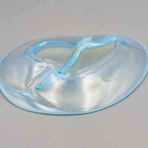 Fostoria Seascape Caribee Blue Divided Relish Dish Vintage 1950s Opalescent Glassware image 7