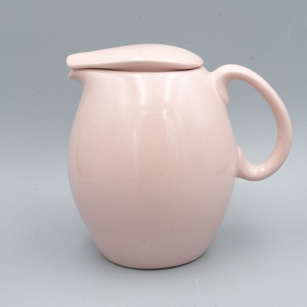 Russel Wright Iroquois Casual China Pink Sherbet 1-1/2 Qt Covered Pitcher | Vintage Designer Dinnerware