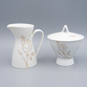 Rosenthal Classic Rose Creamer & Sugar Bowl Designed by Raymond Loewy Vintage Porcelain Tableware Designer Dinnerware image 1
