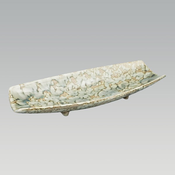 Stangl Pebblestone Jade 15" Tray | Vintage Ceramic Centerpiece
