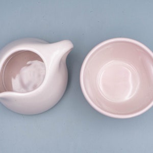 Russel Wright Iroquois Casual China Pink Sherbet Stacking Creamer and Sugar Vintage Mid Century Modern Designer Dinnerware image 5