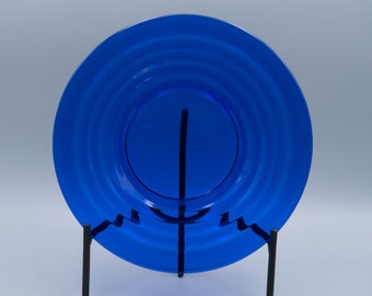Hazel-Atlas Moderntone Cobalt Dinner Plate | Vintage Depression Glass Mid Century Dinnerware