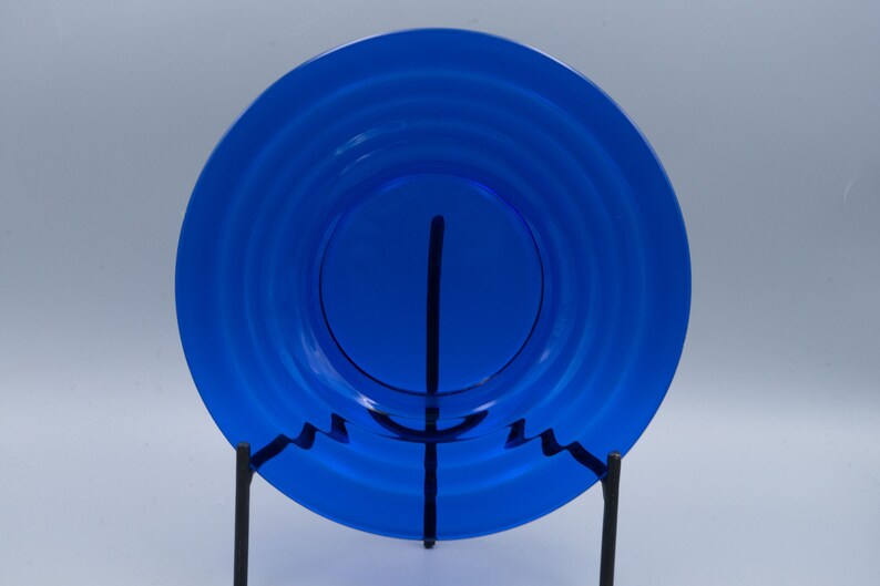 Hazel-Atlas Moderntone Cobalt Dinner Plate Vintage Depression Glass Mid Century Dinnerware image 1