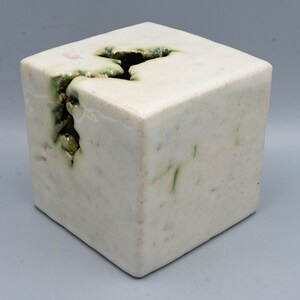 Mobach Ceramics Abstract Art Pottery Cube by Tom Bruinsma Vintage Dutch Ceramic Sculpture image 2