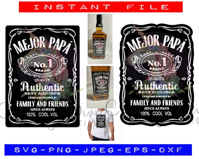 Download Mejor papa Jack Daniels 2 SVG files print and cut stickers | Etsy