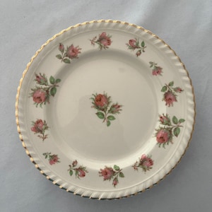 WindsorWare English Rose China Salad/Dessert Plate with Gold Trim - 7&quot; Dia.