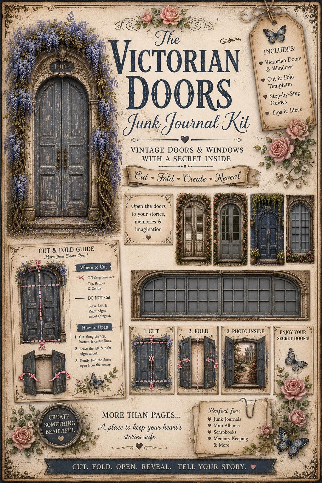 Victorian Doors for Junk Journal Photos With Instructions - Etsy