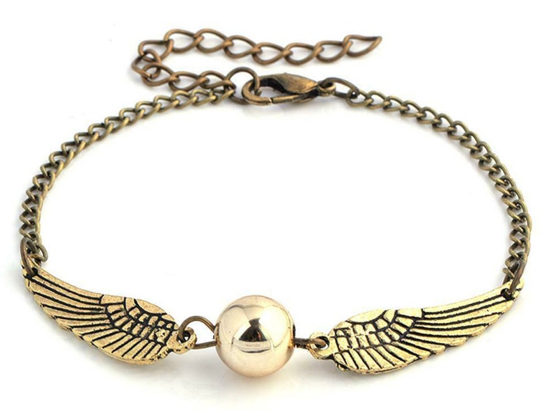 Harry Potter Quidditch Golden Snitch Pocket Bracelet Charm for Men and Women image 1