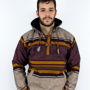 Polar Shyma Hoodie - Bohemian Style - Traditional Nepalese Fabric - Ethically Handmade Hippie Hoodie at Hima Originals