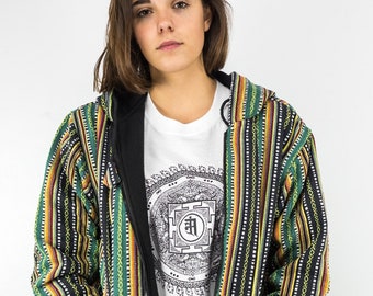Stand out and rebel Handmade Gheri Cotton Jacket - Traditional Nepalese Fabric - Ethically Handmade Hippie Jackets at Hima Originals