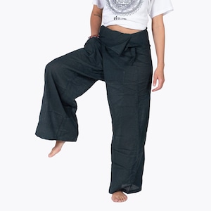 100% Hand Made Cotton Thai Fisherman pants -  loose-fitting men & women - Khadi pants - Boho Hippie Style Fisher Man Pants - Made in Nepal