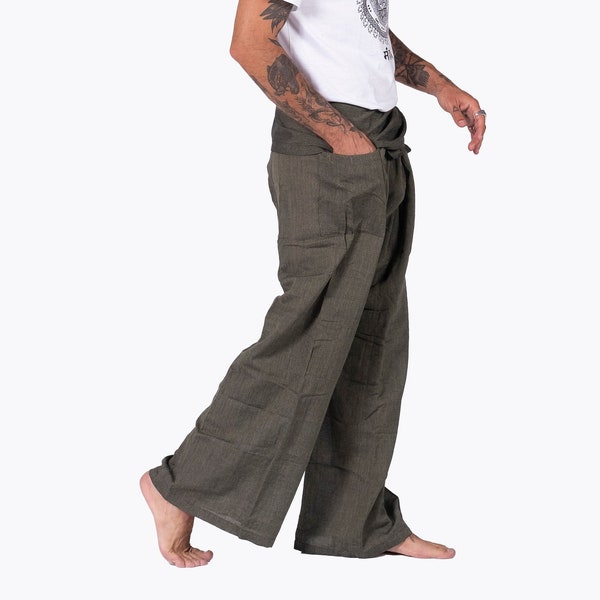 100% handgefertigte Baumwolle Thai Fischerhose - locker sitzende Männer & Frauen - Khadi Hose - Boho Hippie Stil Fischerhose - Made in Nepal